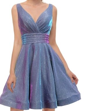 Grab-A-Dress Special Grey Iridescent Sleeveless Fit & Flare Dress Size 0